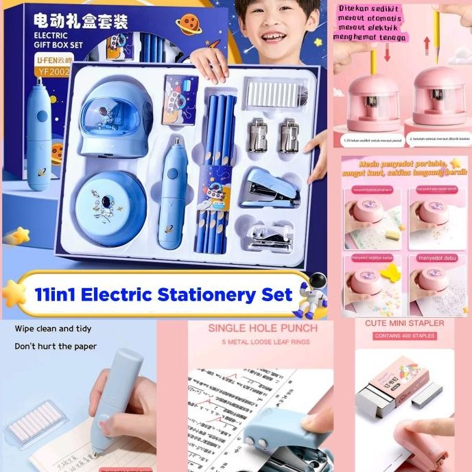 

BEBAS ONGKIR - Stationery set alat tulis elektrik / Serutan otomatis dan alat vakum