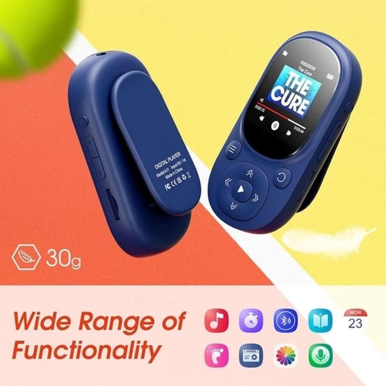 SZ BENJIE A11 64GB SPORT CLIP USB TYPE C NO VIDEO MP3 PLAYER BLUETOOTH FM 1.44 INCH TFT COLOR SCREEN