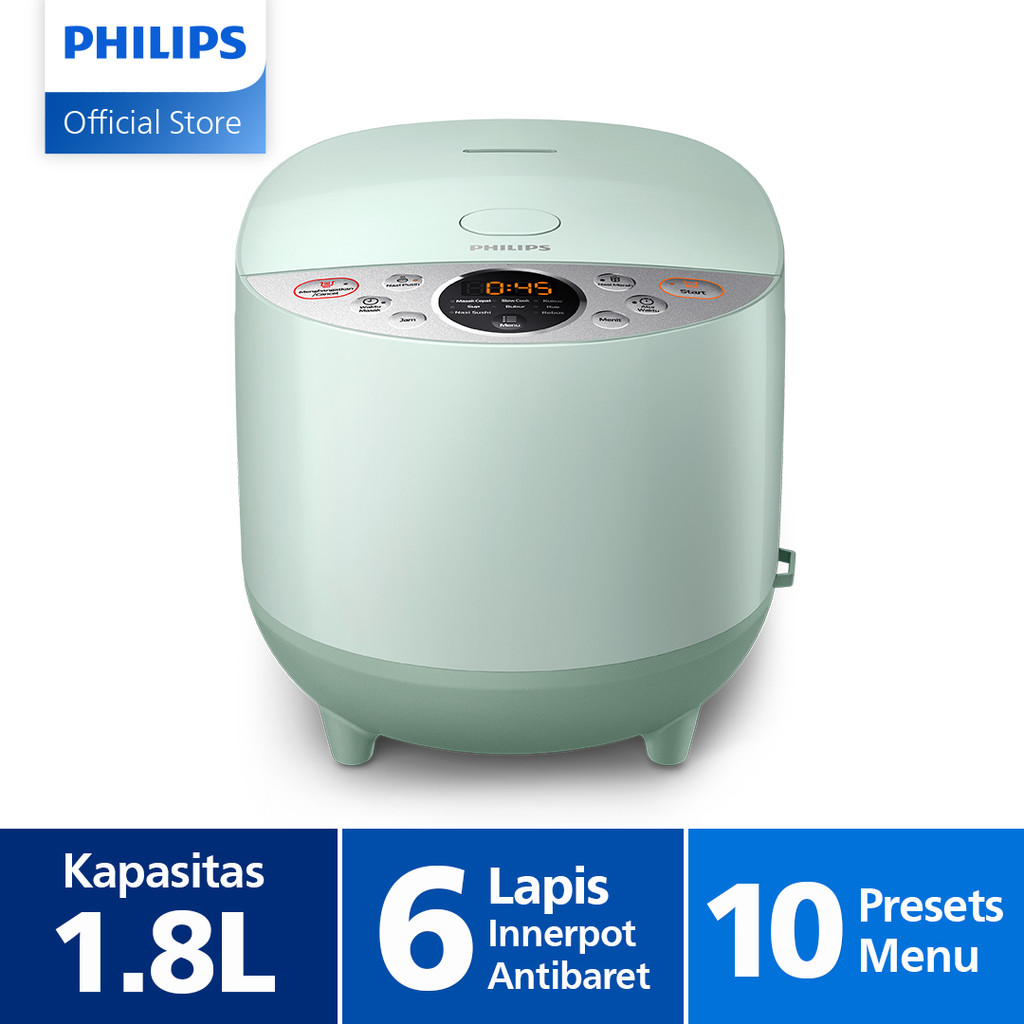Philips Digital Rice Cooker / Magicom HD4515/85 1.8 L Lapisan Bakuhanseki Anti Lengket Anti Baret Pa