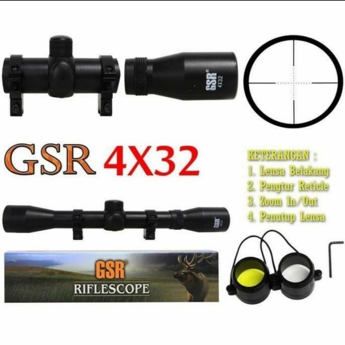 Riflescope 4x32 With Reticle GSR Riflescope/Telescope Bagus Murah