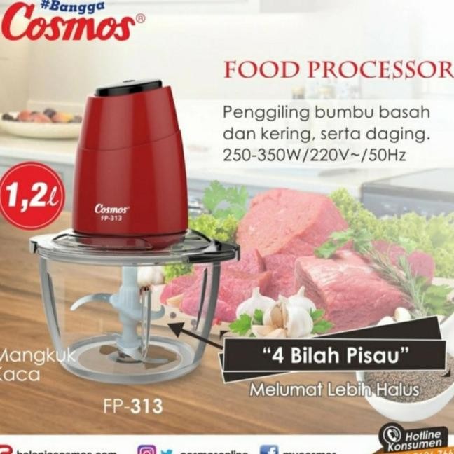 Chopper Bumbu/Daging Cosmos 1,2Liter Kaca