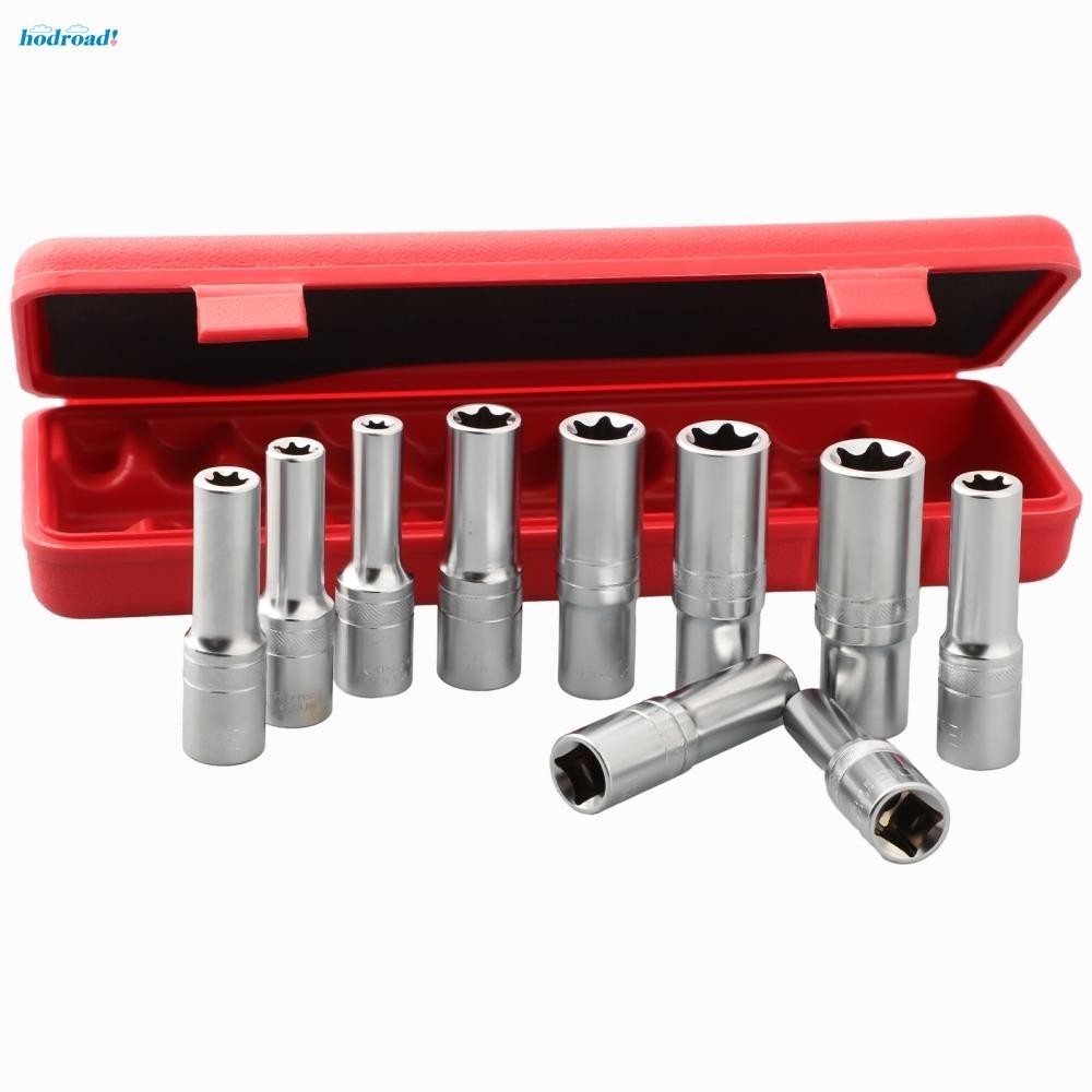 【HODRD】10 PCS Set Soket Bintang Torx Tipe E Berkualitas Tinggi Kepala Kunci Soket Dalam 12 inci |QUI
