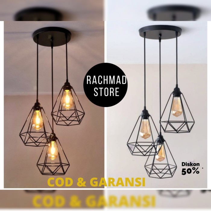 TERMURAH - Lampu gantung hias minimalis teras ruang tamu modern dapur isi 3