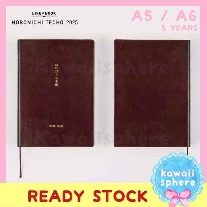 

Hobonichi 5-Year Techo Japanese Book (2025-2029) Size A5 / A6 Hobonichi 2025 Ready Stock Handcarry