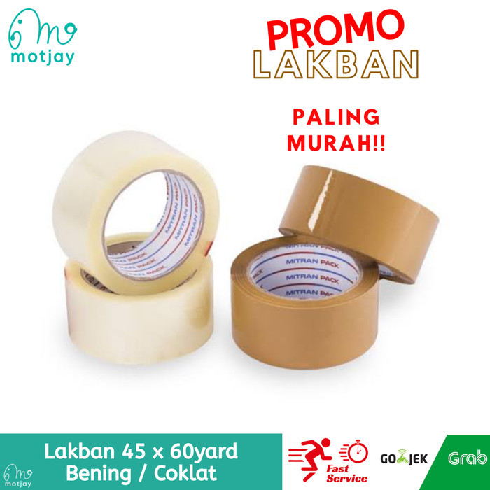 

TERMURAH - PROMO!! LAKBAN 45 x 60Yard Bening Coklat 2Inch