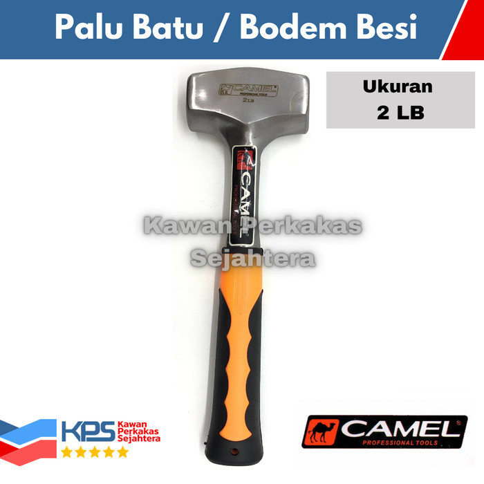 Camel Palu Batu Besi Gagang Fiber 2 Lb (1 Kg) Palu Bodem 2Lb