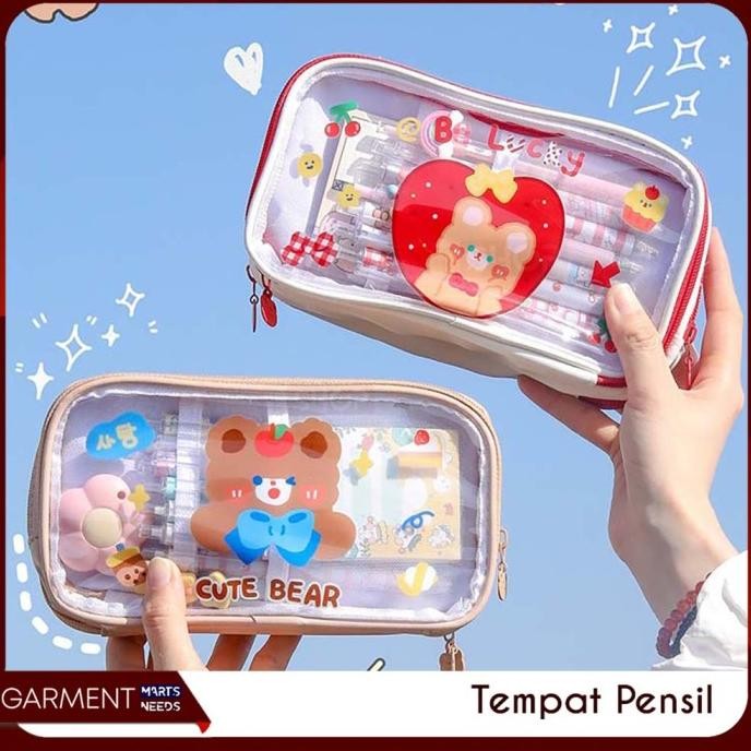 

Tempat Pensil Lucu Anak Transparan Kotak Pencil Dompet Besar Karakter NS
