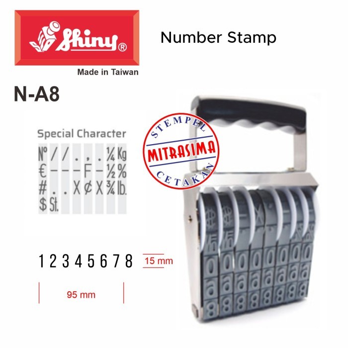 

Stempel Shiny N-A8 ( NA8 stempel nomor manual 8 digit 15mm N A8 )