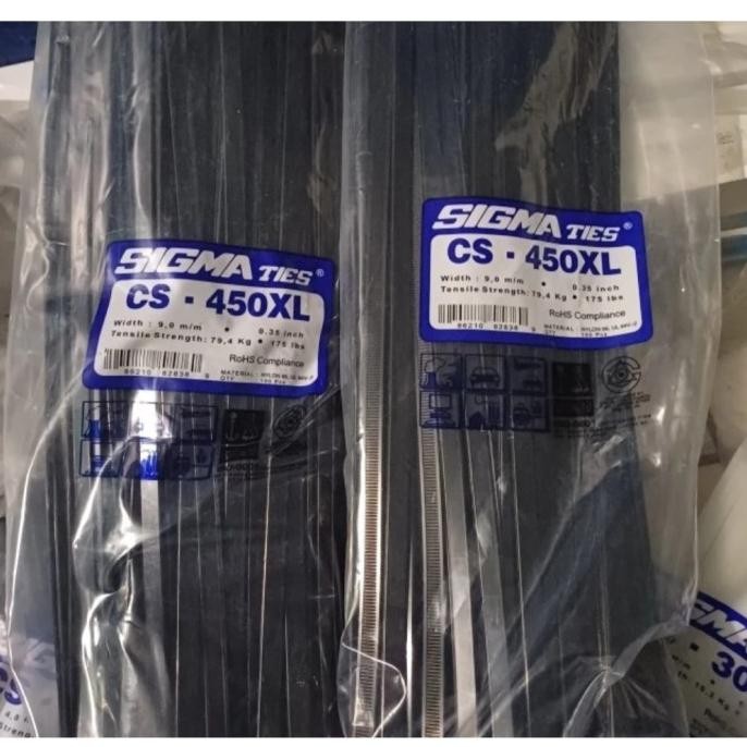 

NEW Kabel Ties CS-450XL SIGMA Ties 45cm 9mm Hitam SIGMA