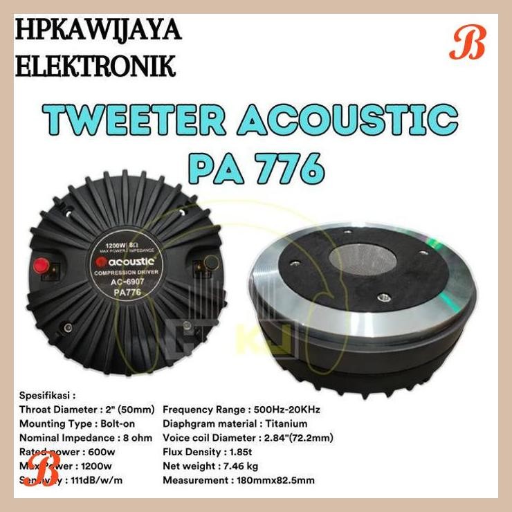 | HKJ | DRIVER TWEETER ACOUSTIC PA-776 TWITER ACOUSTIC PA 776