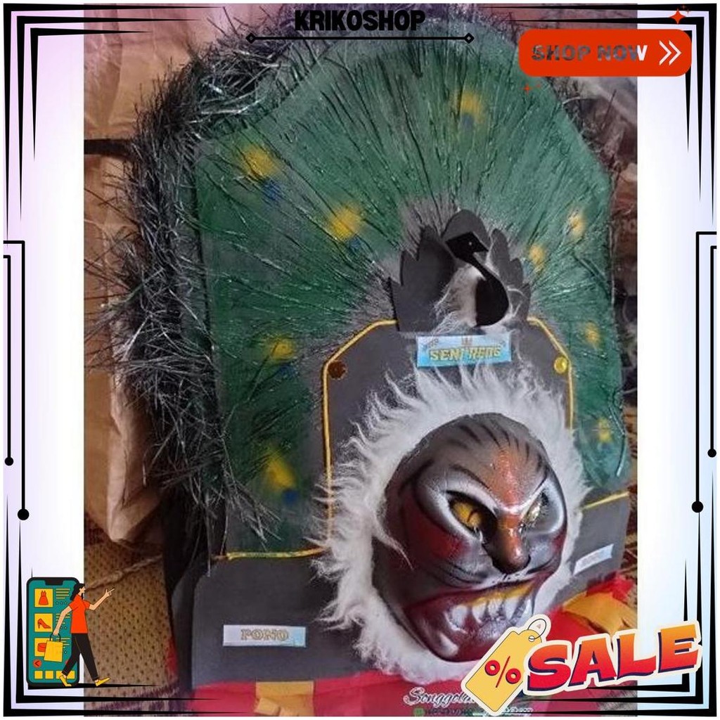 Nindiamelvida "Topeng Reog Ponorogo Asli: Reog Mini Anak Dari Bahan Spon Nbg Cod