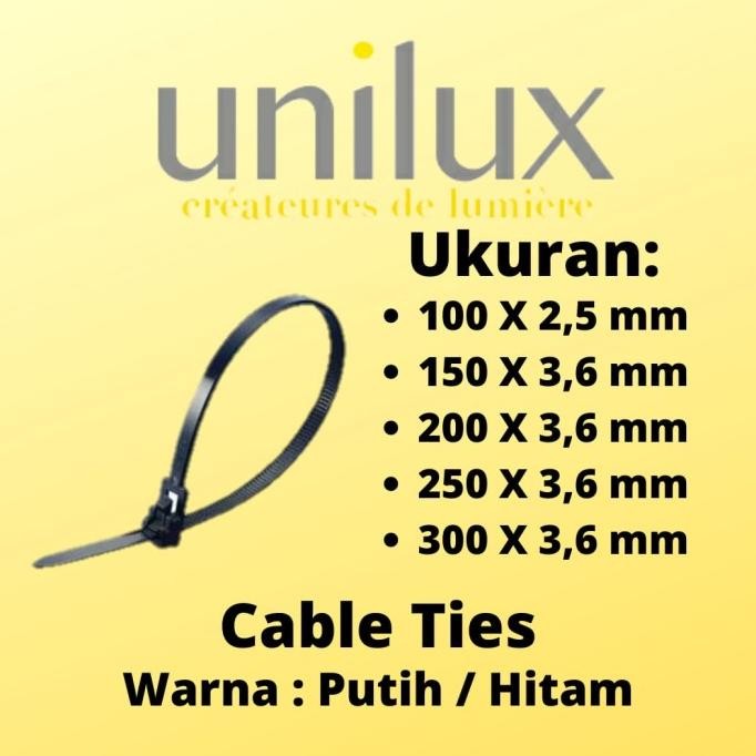 

BEBAS ONGKIR - Tali Ripet / Kabel ties / Cable tie UNILUX 100x2.5mm / 10CM