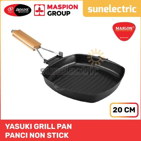 Maspion BLG Yasuki Foldable Grill Pan Panci Pemanggang Lipas Portable Praktis Anti Lengket 20 cm