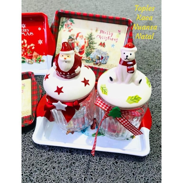 

Toples Kaca Nuansa Natal Toples Natal Christmas Candy Box Dekorasi Natal Christmas Decoration Kado Natal Hadiah Natal