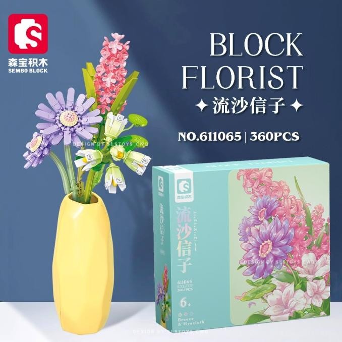 Sembo 611065 Breeze and hyacinth flower Brick block Bunga