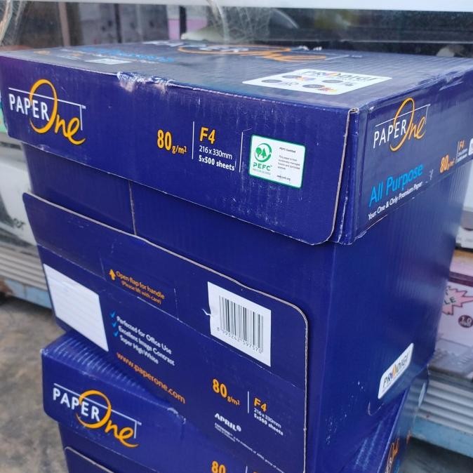 

NEW Kertas HVS PAPER ONE F4 80 GSM 1box isi 5 rim harga promo terbatas