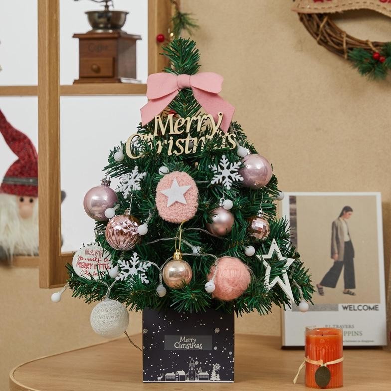 Pohon Natal Mini Lampu Meja Hiasan Lengkap | Mini Christmas Tree