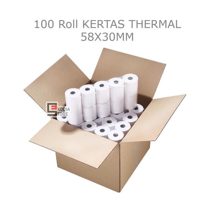 

TERLARIS - Paket Kertas Thermal Struk 58mm ukuran 58x30mm isi 100 Roll / 1 Dus