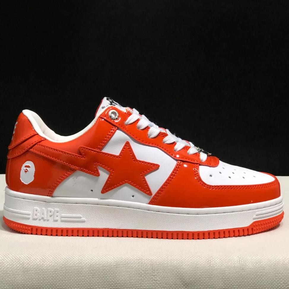 original bape sta patent leather mirror face men women casual shoes fashion bapesta classic af skate