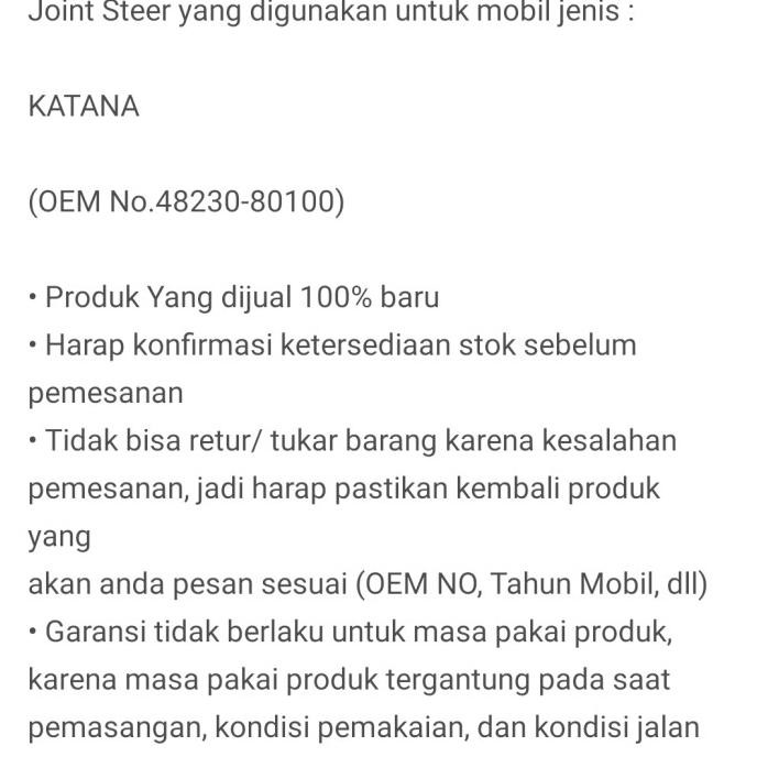 Joint Steer Stir Join Suzuki Katana  Ready