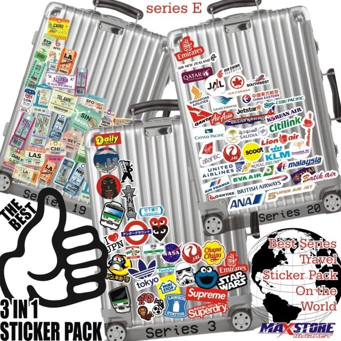 

TERMURAH - travel sticker pack 3pack series / the best series travel sticker pack / travel sticker pack / luggage sticker / the best series travel sticker pack / luggage sticker / travel bag sticker / japan sticker / airline sticker / boardingpass sticker