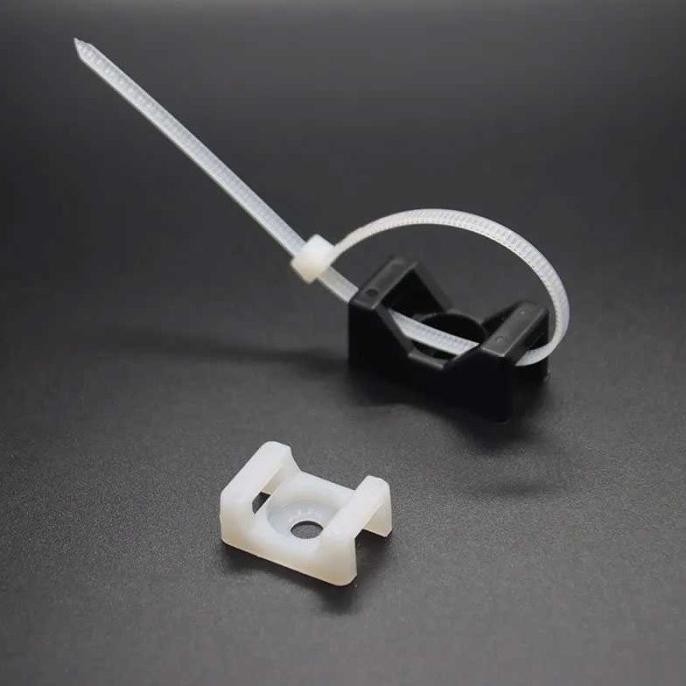 

HARGA DISC - Dudukan Stand Penyangga Pengait Bracket Kabel Ties Cord 100PCS Putih