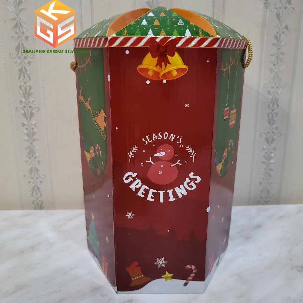 

HGT 10pcs Box Hampers Natal (+Hangtag)| Dus Natal | Box Kue Kering Natal | ukuran toples 500gr | Dus Hampers Christmas