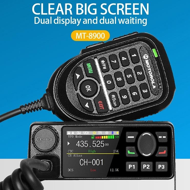 Kons Mobile Radio Ht Motorola Mt8900 Walkie Talkie Vhf Dan Uhf 25Watt Jarak Panggilan Maksimum 50Km 