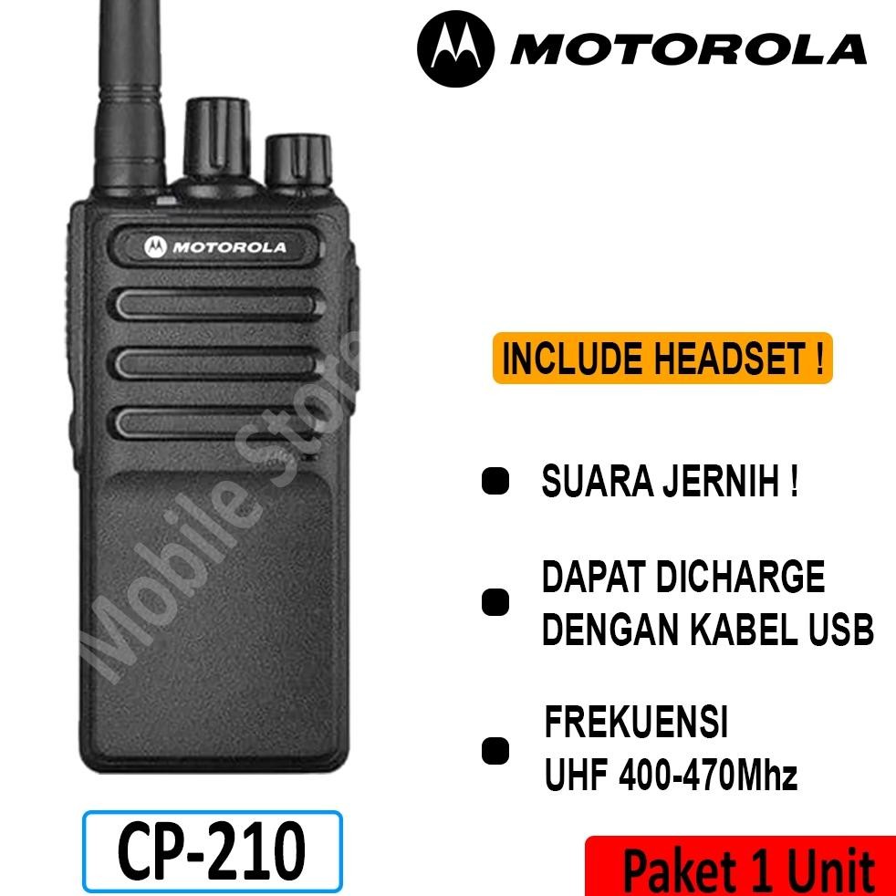 Dim Ht Motorola Cp210 Handy Talky Walkie Talkie Alat Komunikasi Jarak Jauh Uhf 400-470 Mhz - Hitam