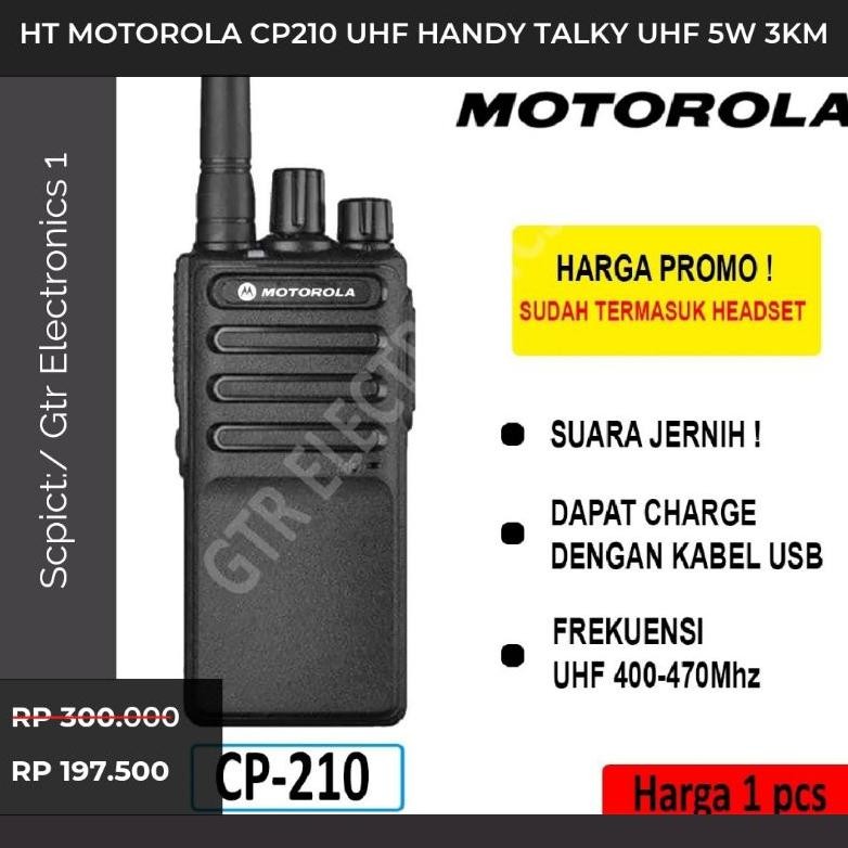 Kons Promo Ht Motorola Cp210 Uhf Handy Talky Walkie Talkie Uhf 5W Radio Komuikasi Jarak Jauh Hingga 