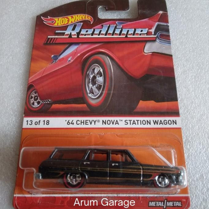HOT WHEELS 64 CHEVY NOVA STATION WAGON. CARD REDLINE 2015. FULL BESI.