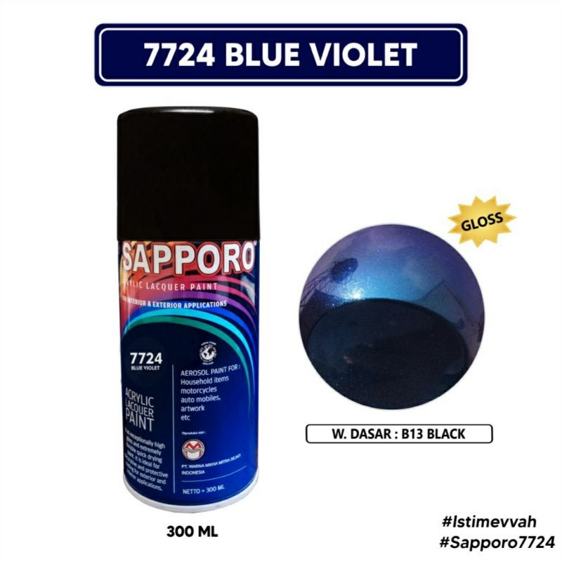 #MAU# Cat Semprot Sapporo 7724 Blue Violet 300ml Bunglon Chameleon Biru Ungu Metallic Cat Spray Duco