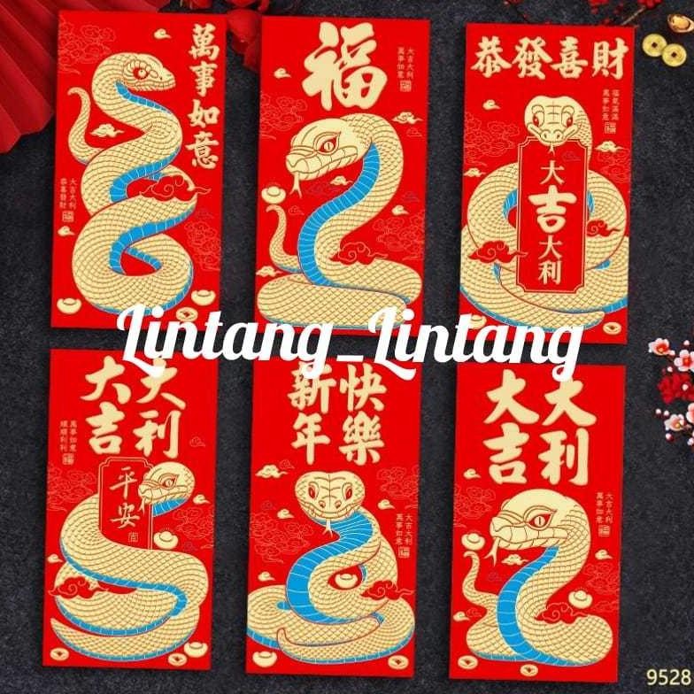 

Angpao Imlek Shio Ular 2025 Panjang Hangbao Fu Merah Tebal - Ampao Murah Isi 6