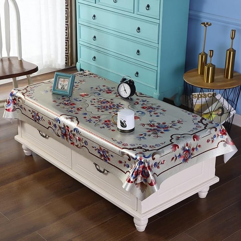 Alas Meja Motif Bunga Mewah Aesthetic High Qulity / Taplak Meja Ruang Tamu Motif Sultan Mewah & Eleg