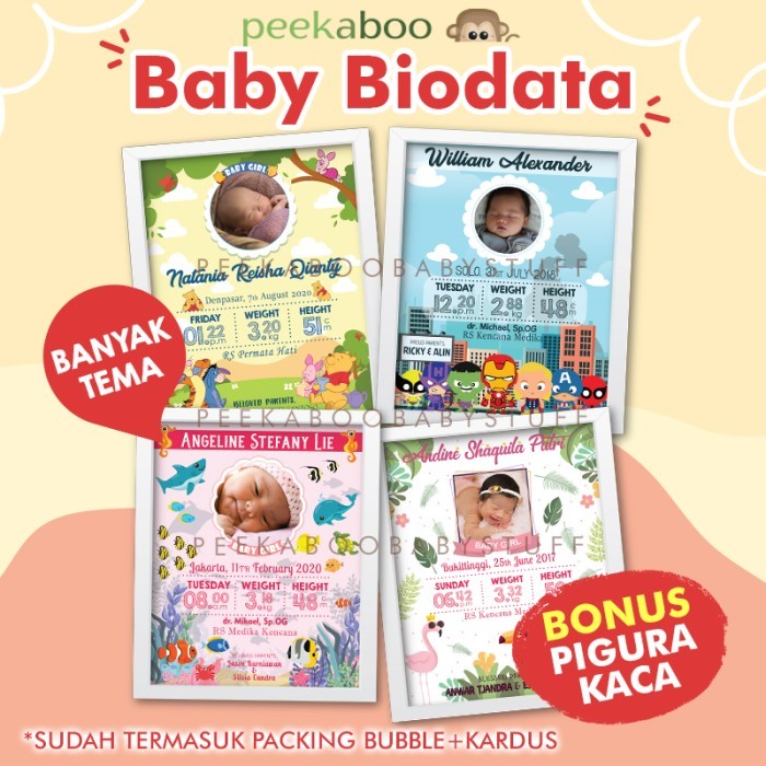 CUSTOM BIODATA BAYI/BABY BIODATA PIGURA FRAME