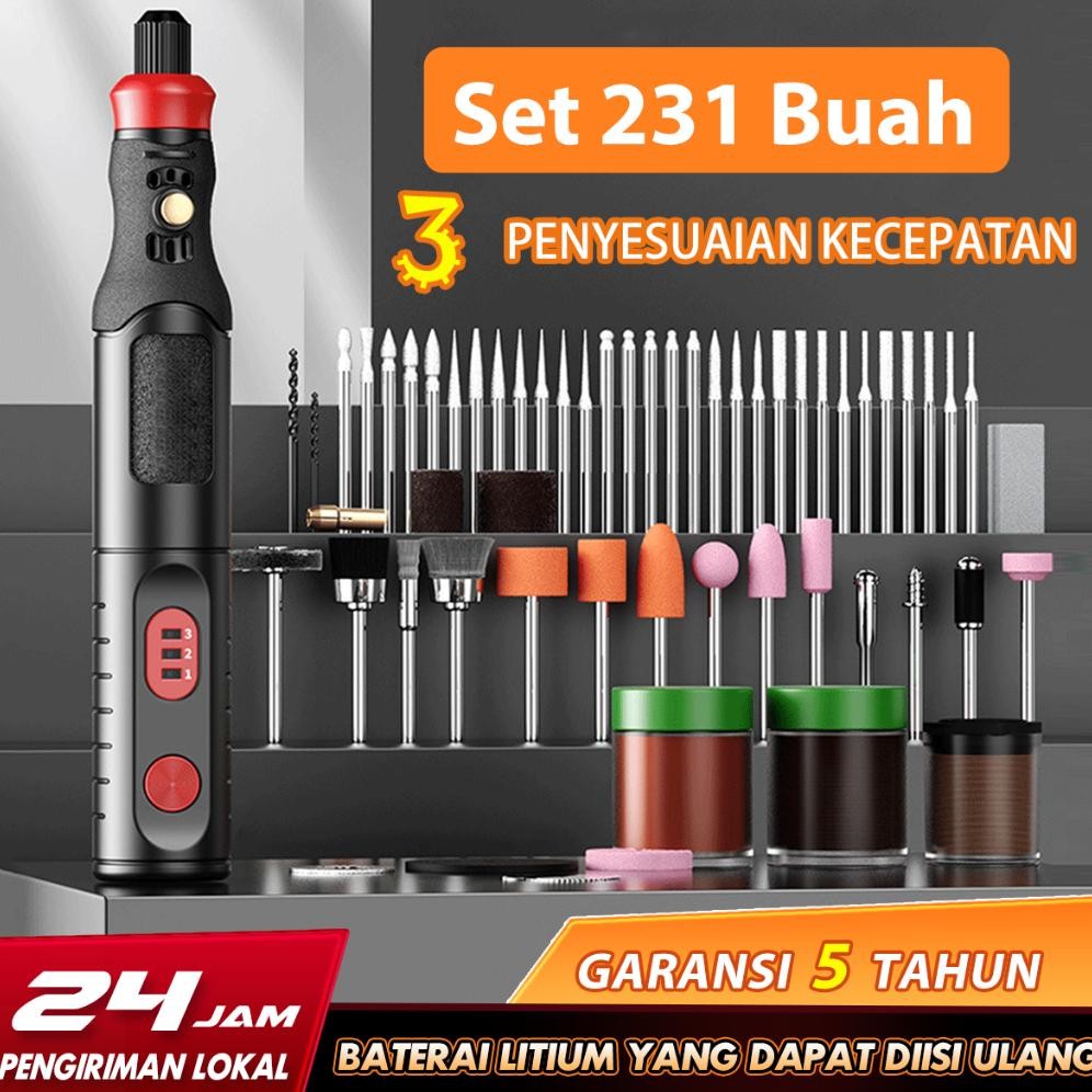 [COD] SOARFLY Bor Mini Grinder Set Mesin Ukir Poles Gerinda Listrik Alat Ukir Grafir/ Alat Ukir Kayu
