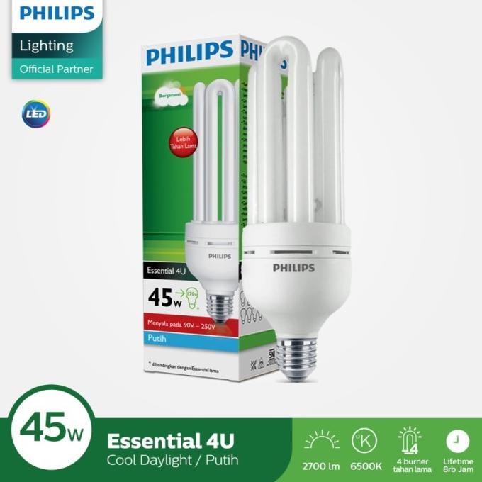

TERSEDIA LAMPU PHILIPS ESSENTIAL 4U 45W 45 WATT E27 JUMBO