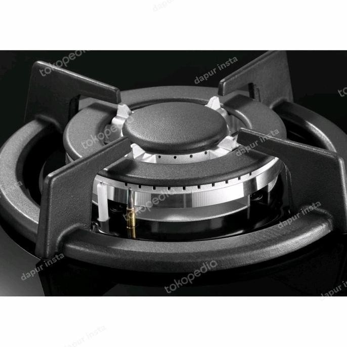 Modena kompor gas tanam CRISTA BH 1325 - 2 tungku - Kaca Hitam