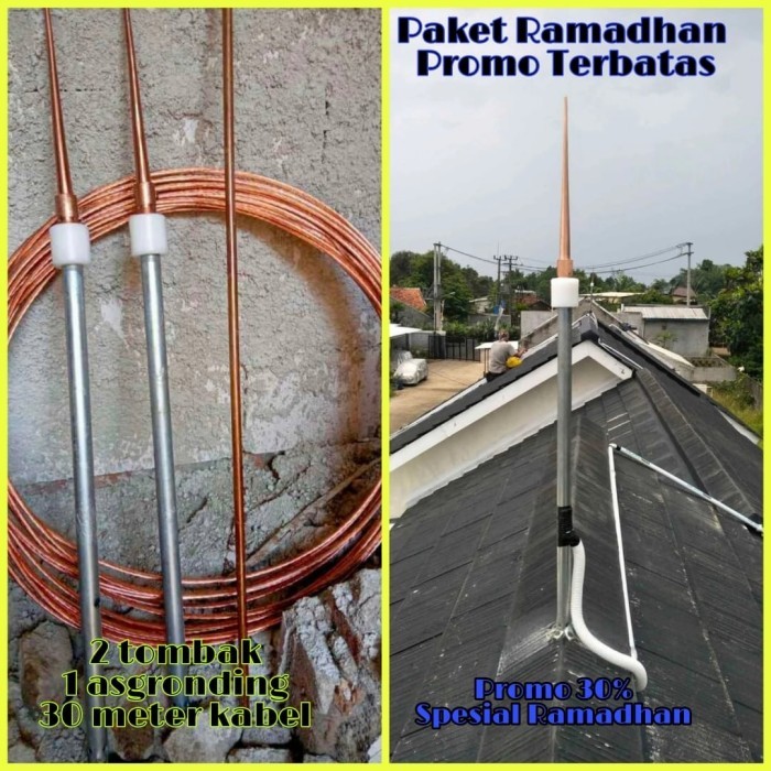 Penangkal Petir Anti Petir Tingal Pasang Di Rumah Aman Petir Harga Promo