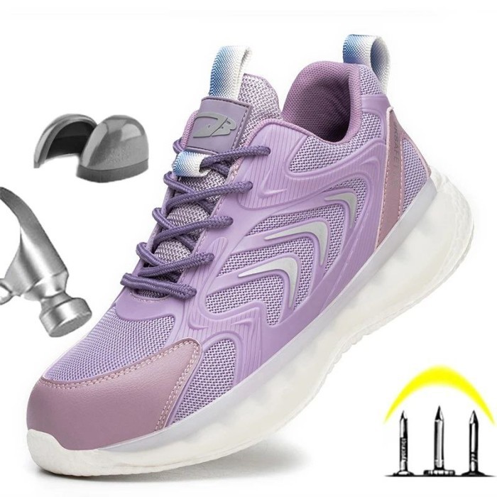 Sepatu safety cewek terbaru ringan casual trendy sporty ori