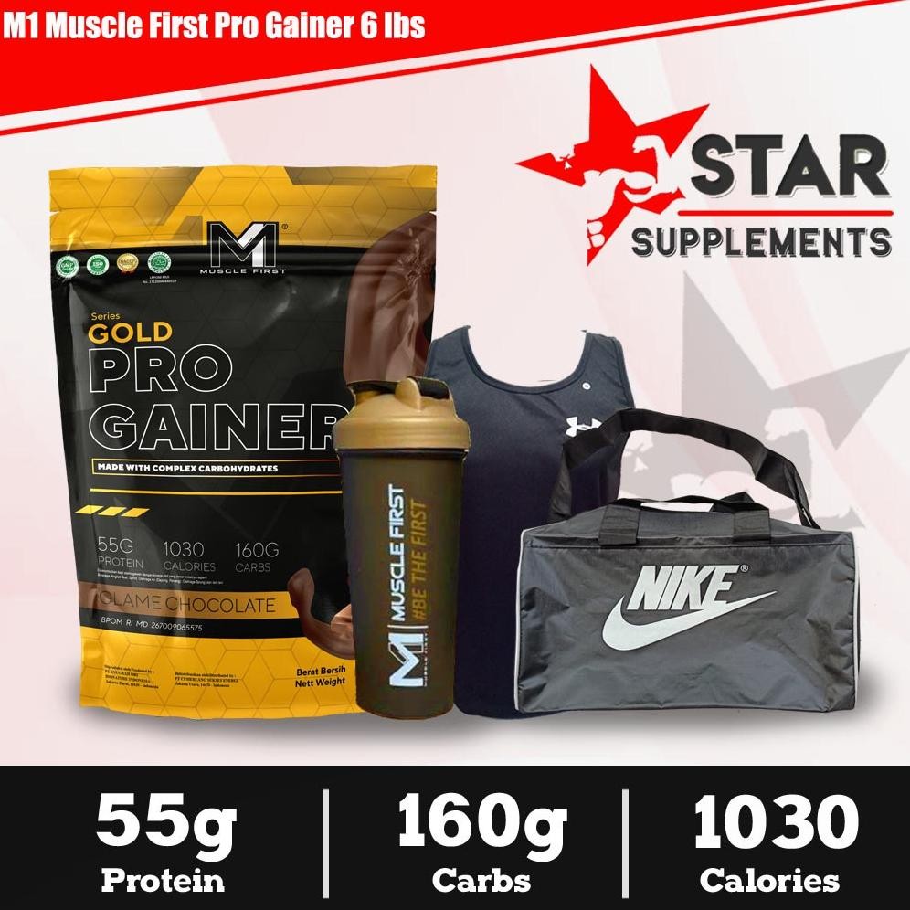 M1 Muscle First Gold Pro Gainer 6 Lbs (2721Gr) / Susu Weight Gainer Mass 6 Lb Bpom Voucher Berlaku