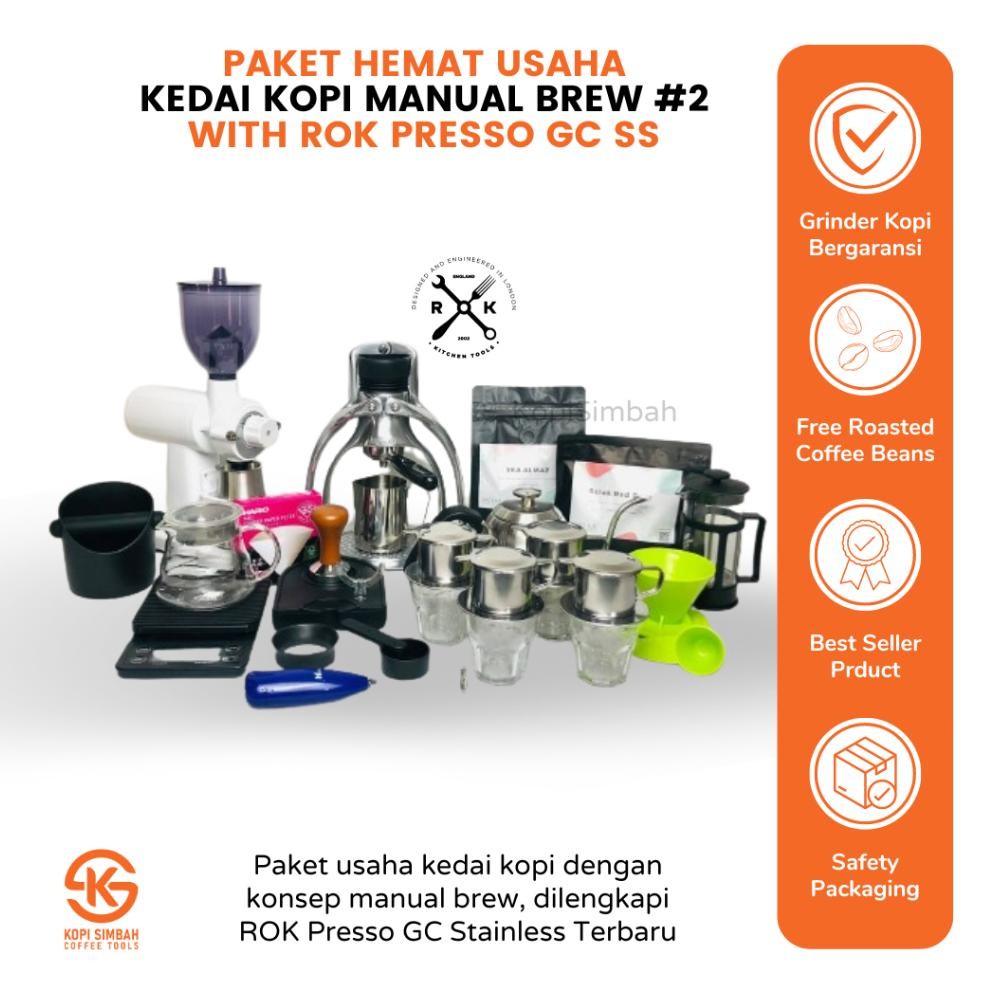 Jakala Paket Usaha Kedai Kopi Manual Brew 2 Espresso Coffee Maker Rok Presso Stainless Alat Seduh Pe