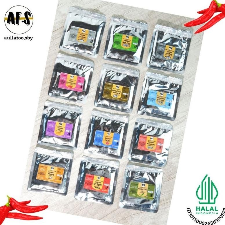 

AFS SAMBAL SACHET : BABY CUMI, TERIMEDAN,PARU,CAKALANG,TUNA,UDANG,BAWANG,OSENG MERCON,AYAM SUWIR TERASI,PEDA,ROA ASAP