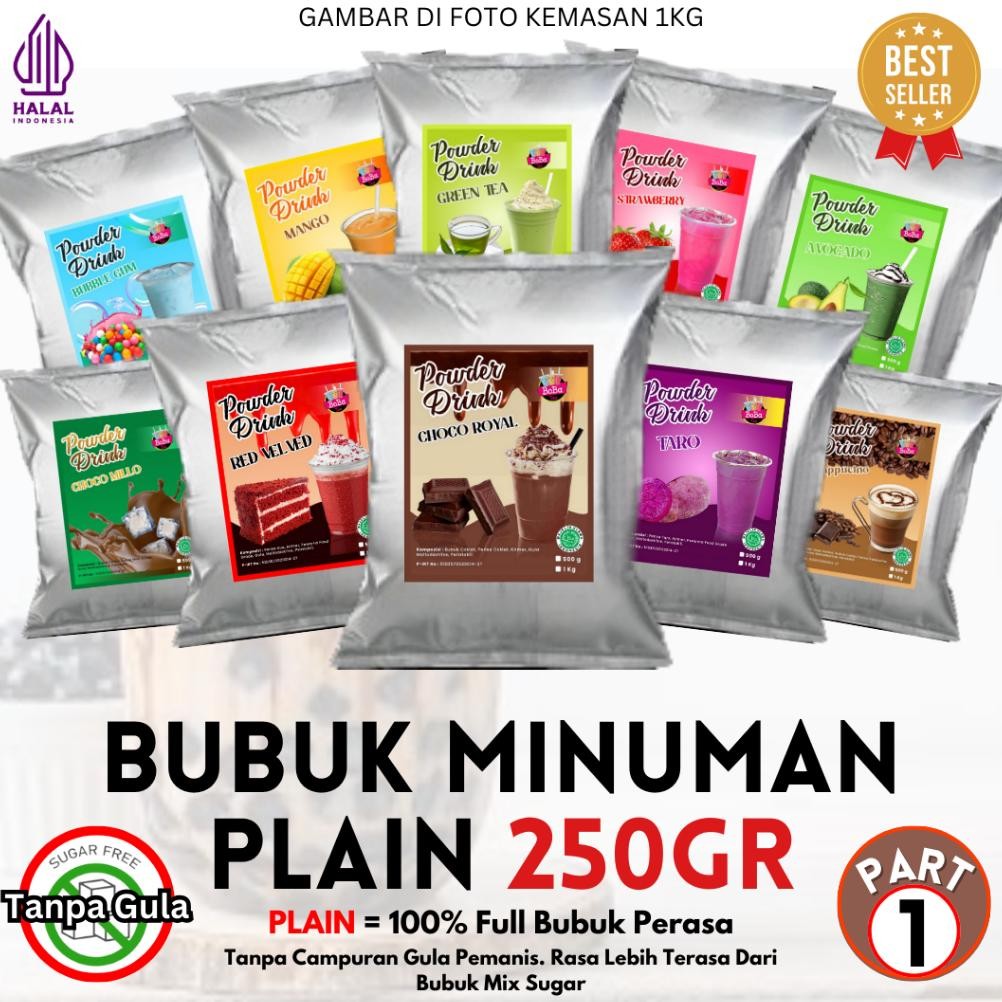 

Bubuk Minuman Rasa PLAIN 250gr Serbuk Minuman Kekinian