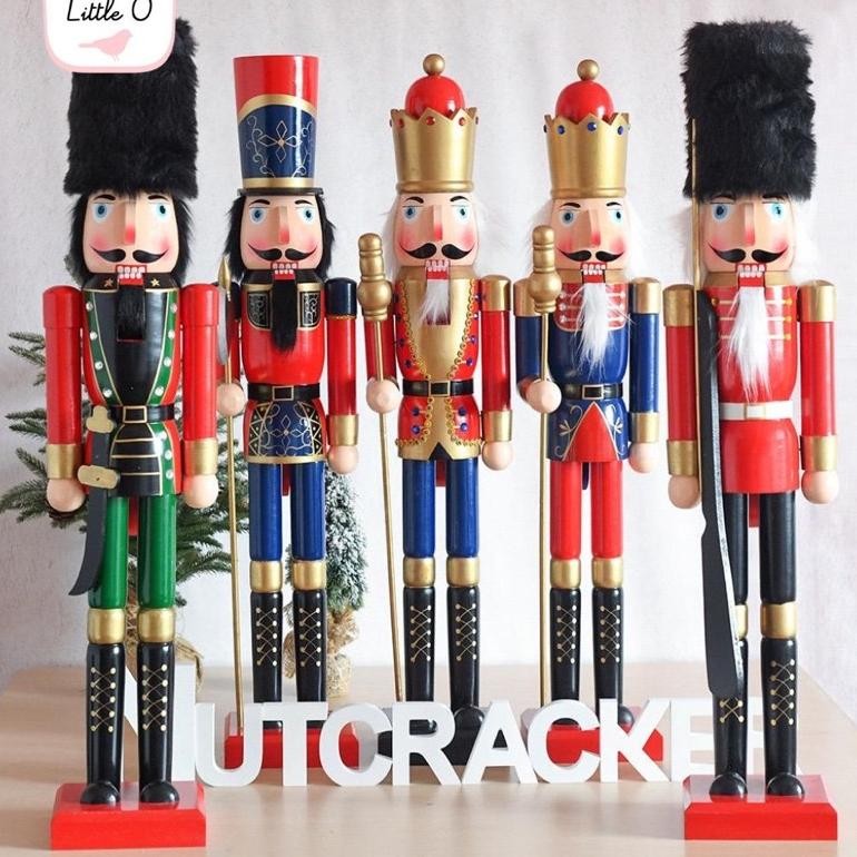 Little O Christmas Nutcracker soldier patung natal dekorasi natal hiasan natal impor aksesoris Natal