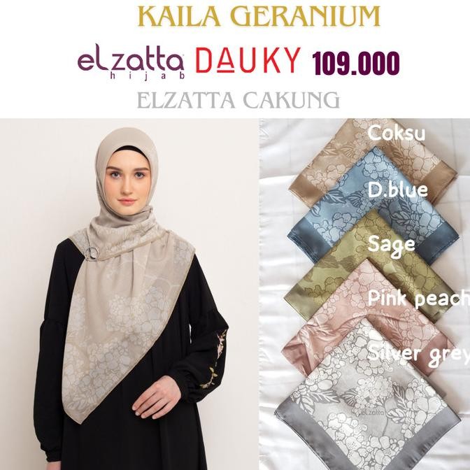 Segiempat Motif elzatta kaila Geranium Scarf Motif Terbaru Premium