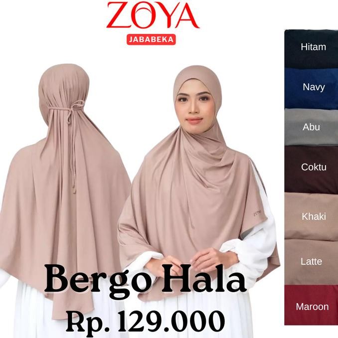 ZOYA Bergo Hala Kerudung Instan Hijab Jilbab Bergo Basic Lycra