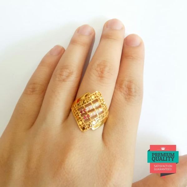 Terlaris Terlaris cincin dubai asli warna Keren Elegan