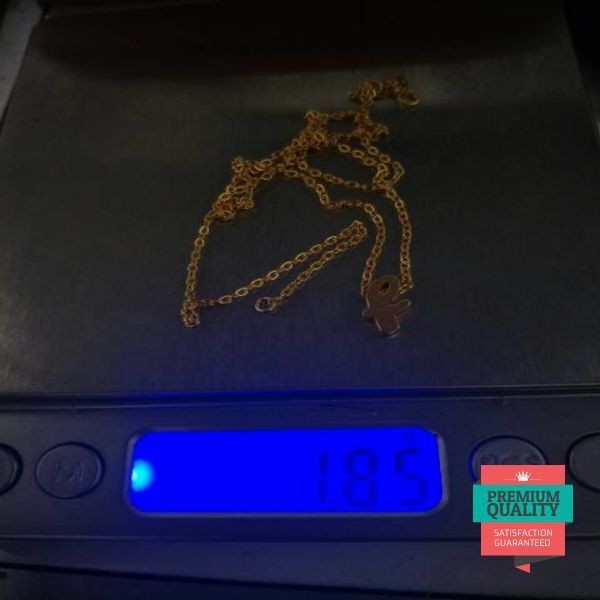 Terlaris Kalung nagita emas asli kadar 875 huruf f hadiah mewah hadiah ultah kalung remaja Elegan
