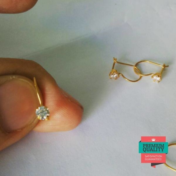 Grosir Sepasang anting emas asli kadar 700 model desi Elegan